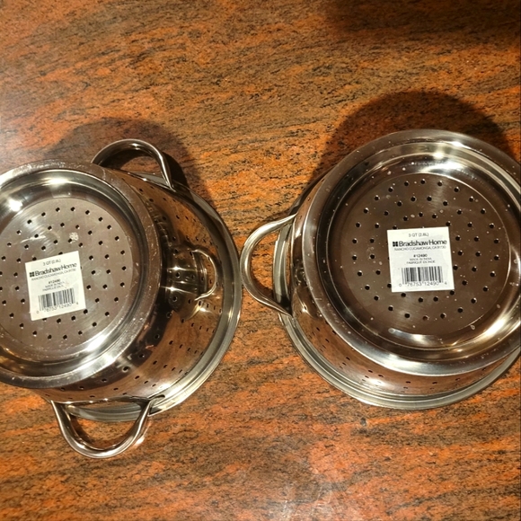 Two 3 QT Stainless Steel Colander Set of 2 - Picture 6 of 10